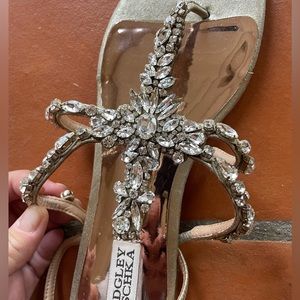 Badgley Mischka Swarovski Jeweled Sandals 9.5